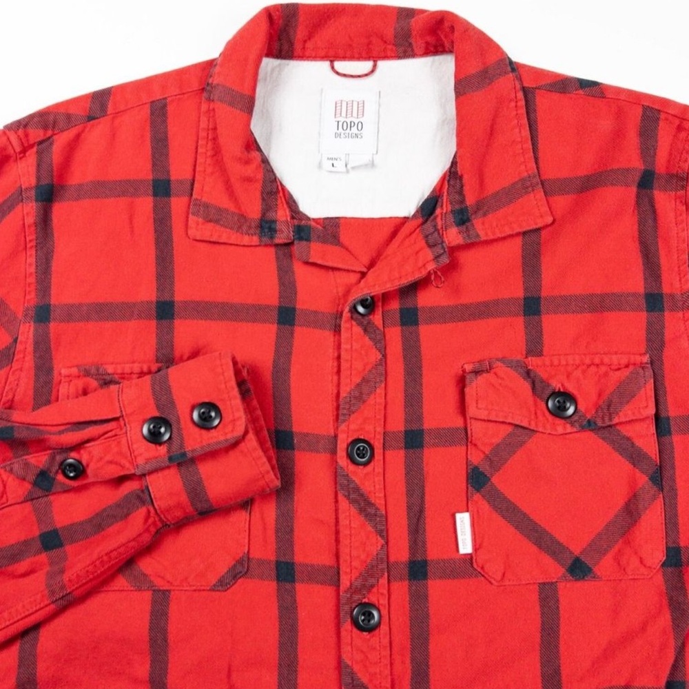 TOPO Design Flannel Shirt Men’s Large Plaid